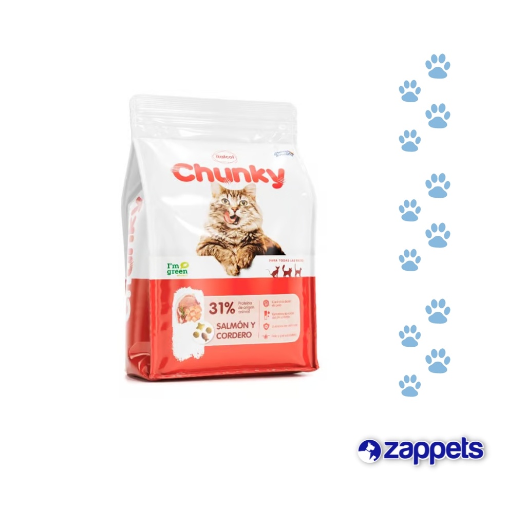 ALIMENTO CHUNKY GATOS ADULTOS SALMON Y CORDERO 1.5KG