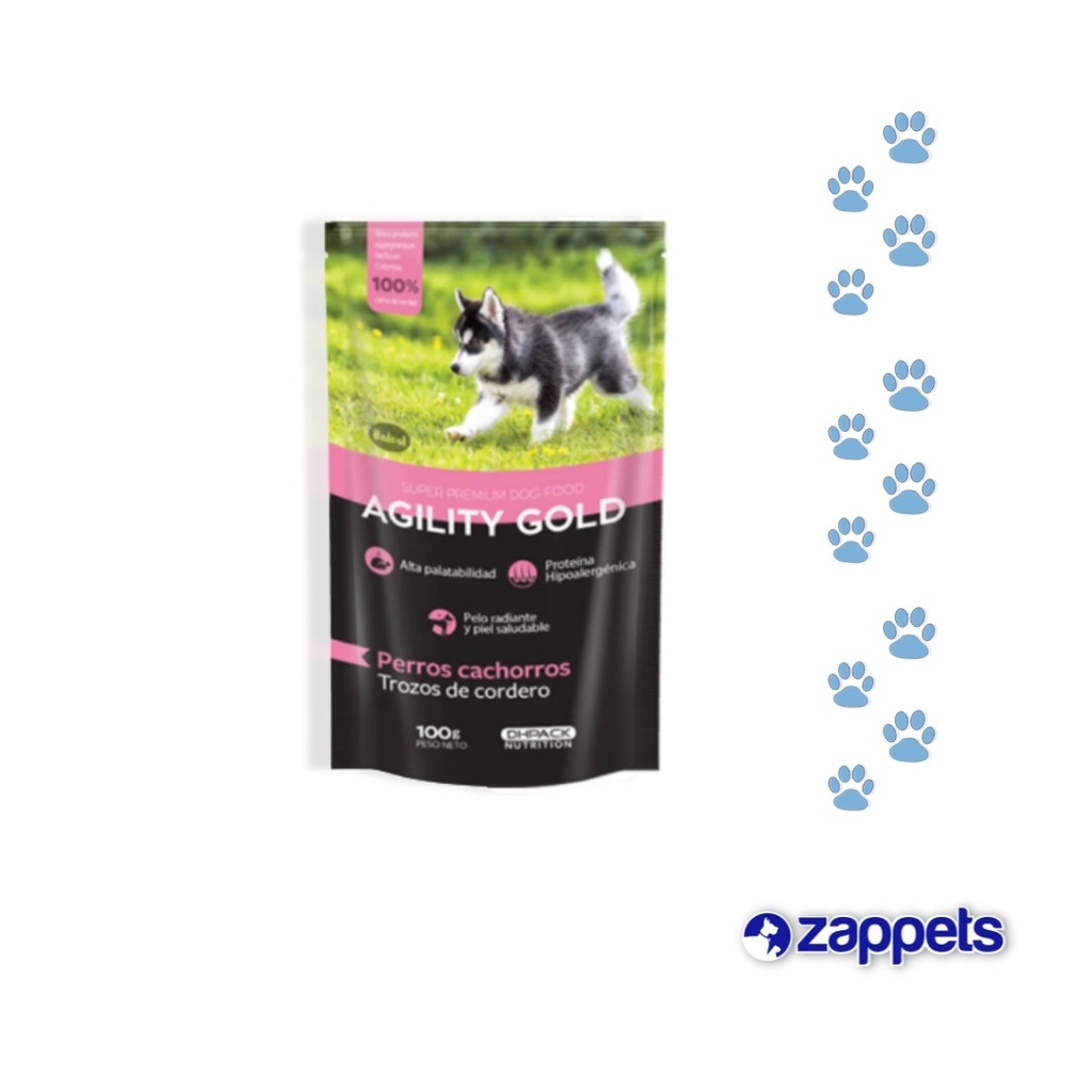 ALIMENTO HUMEDO AGILITY GOLD CACHORROS TROZOS CORDERO 100GR