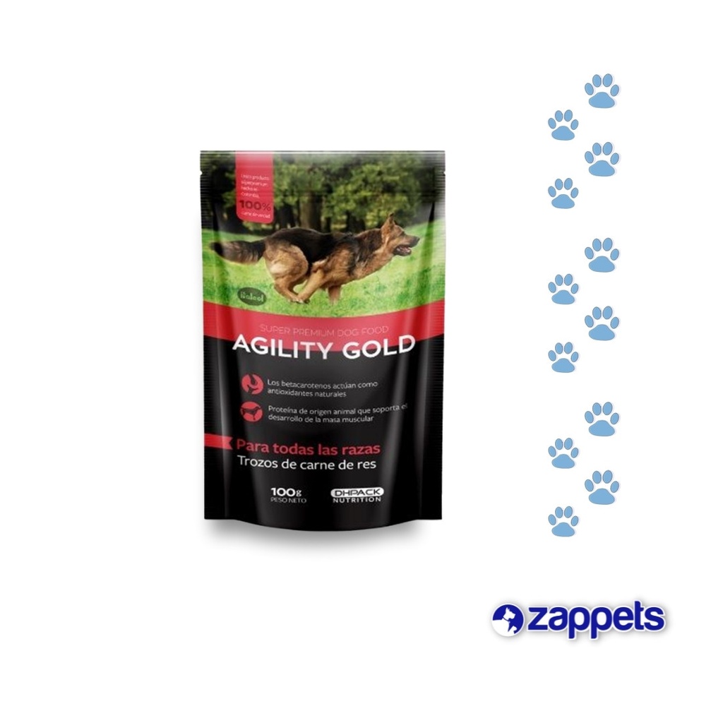 ALIMENTO HUMEDO AGILITY GOLD TROZOS CARNE RES 100GR