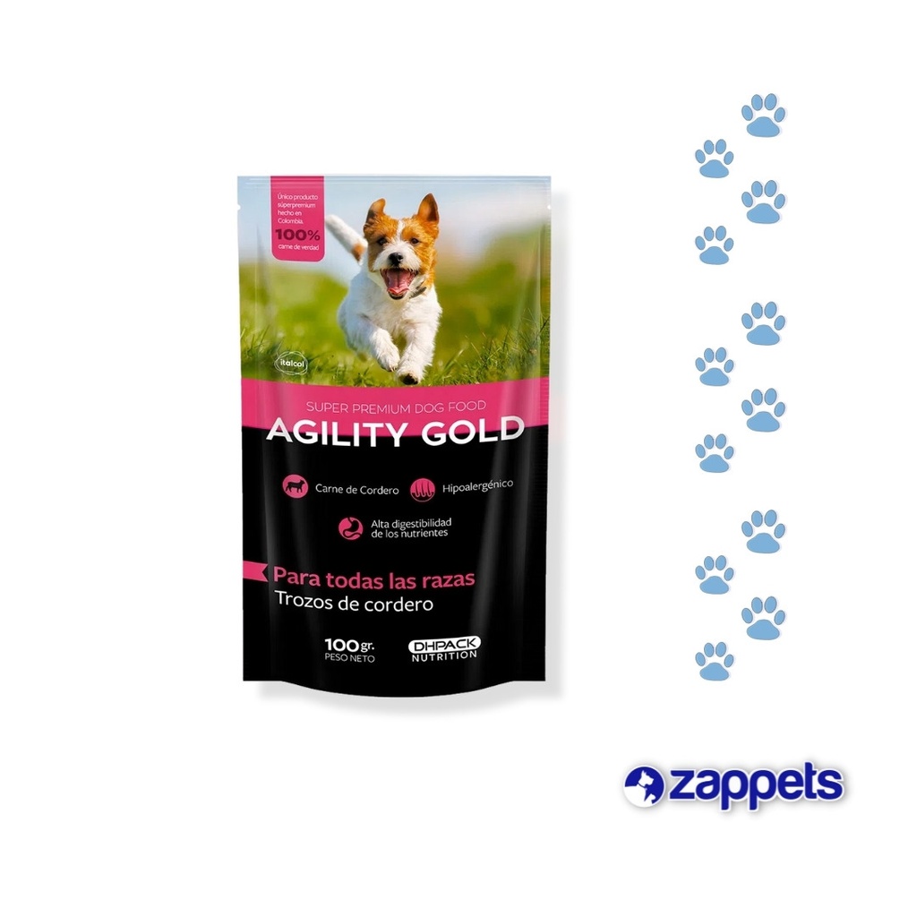 ALIMENTO HUMEDO AGILITY GOLD TROZOS CORDERO 100GR