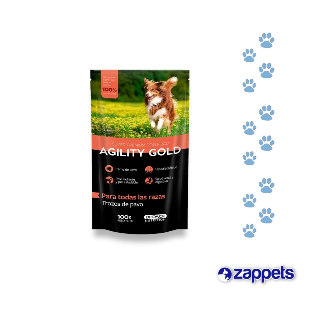 ALIMENTO HUMEDO AGILITY GOLD TROZOS PAVO 100GR