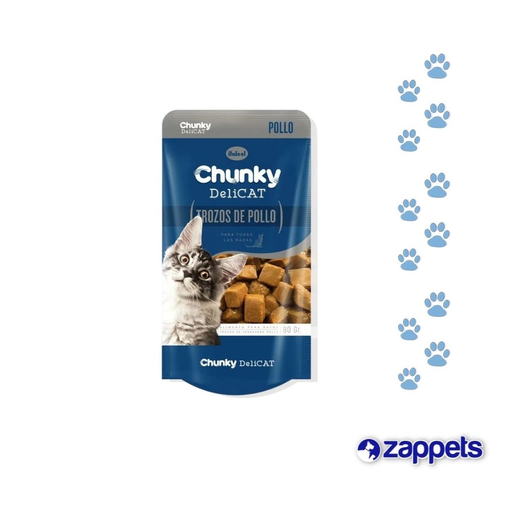 ALIMENTO HUMEDO CHUNKY GATOS TROZOS POLLO 80GR