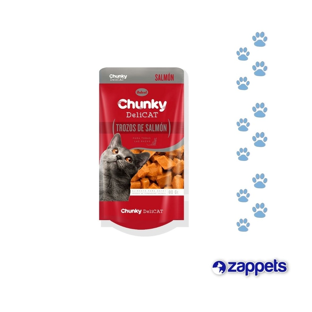 ALIMENTO HUMEDO CHUNKY GATOS TROZOS SALMON 80GR