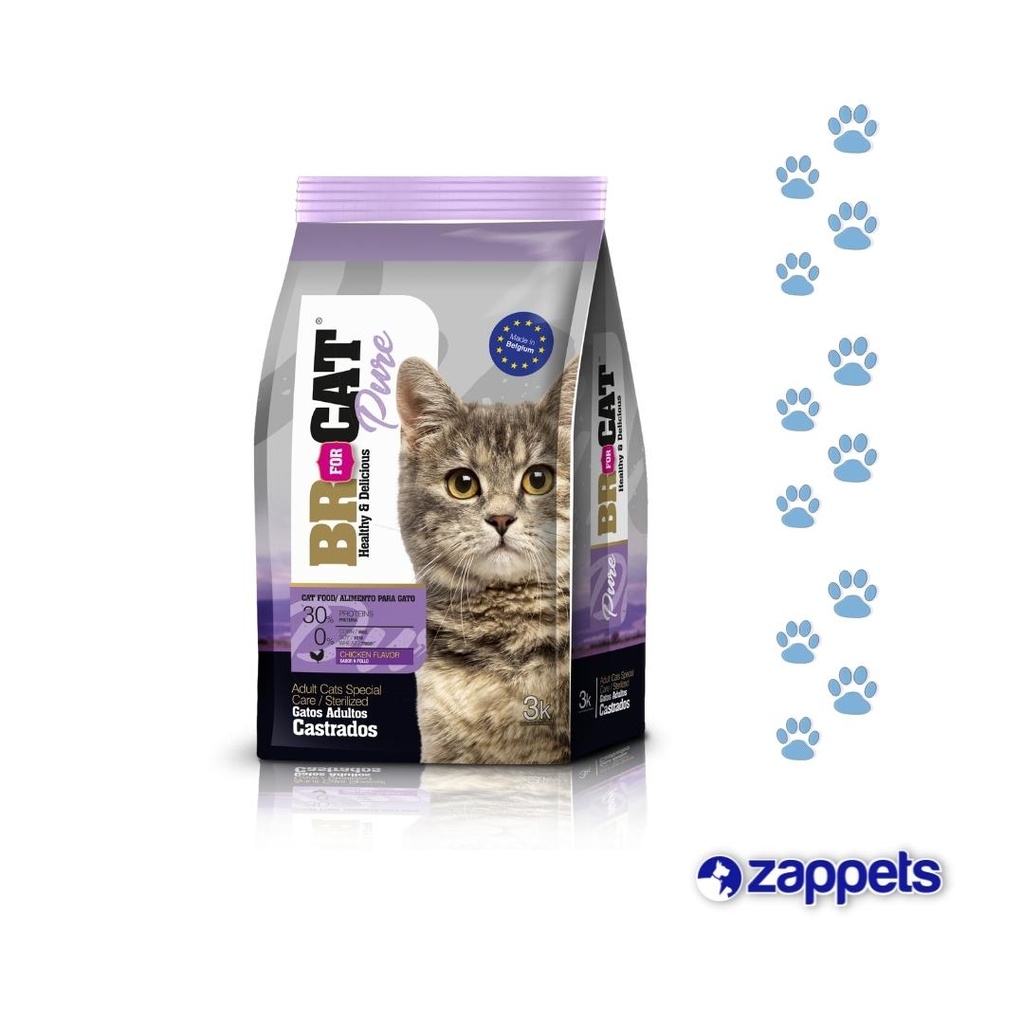 ALIMENTO PARA GATO BR FOR CAT CASTRADOS 1KG