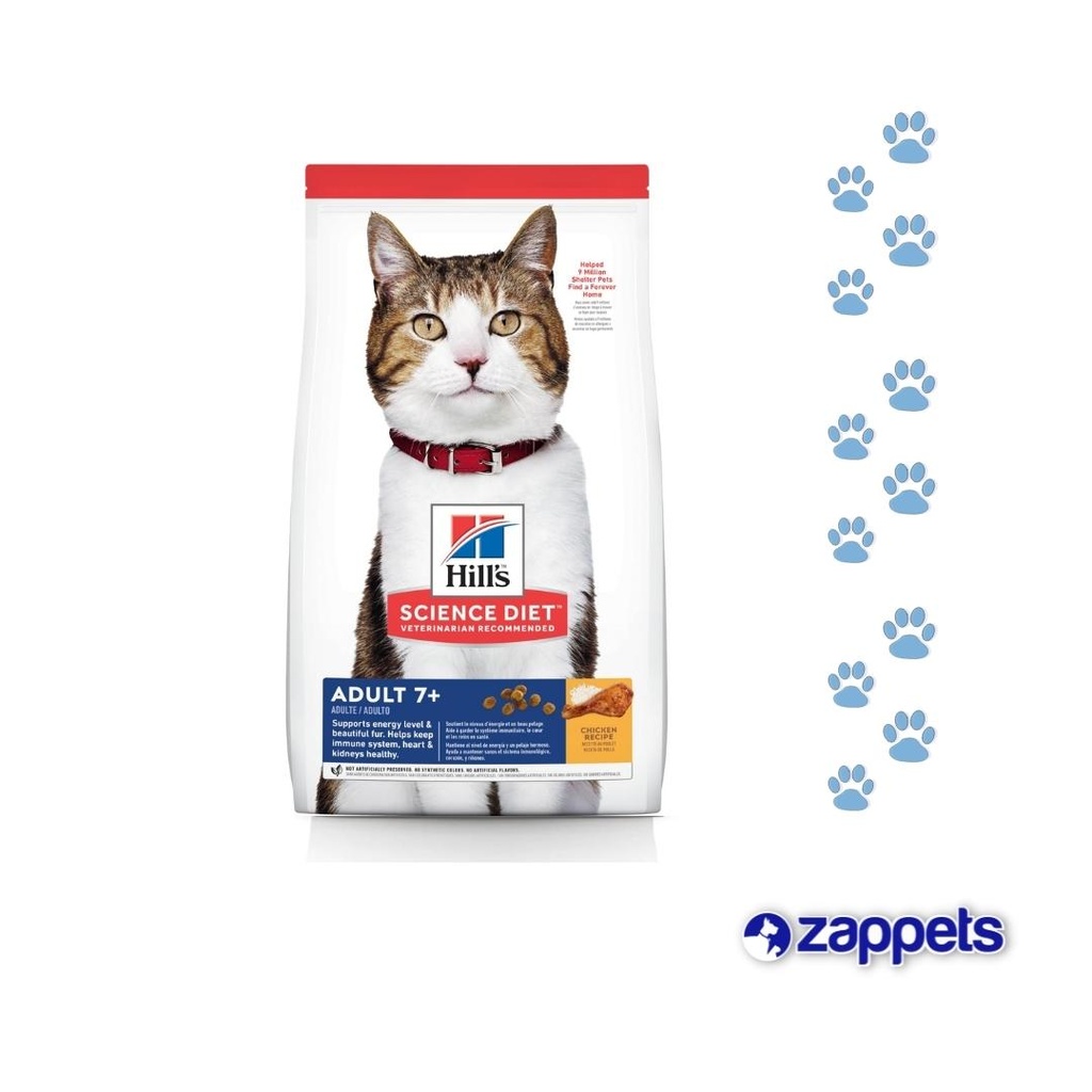 ALIMENTO PARA GATO HILLS ADULTOS 7+ 4LB