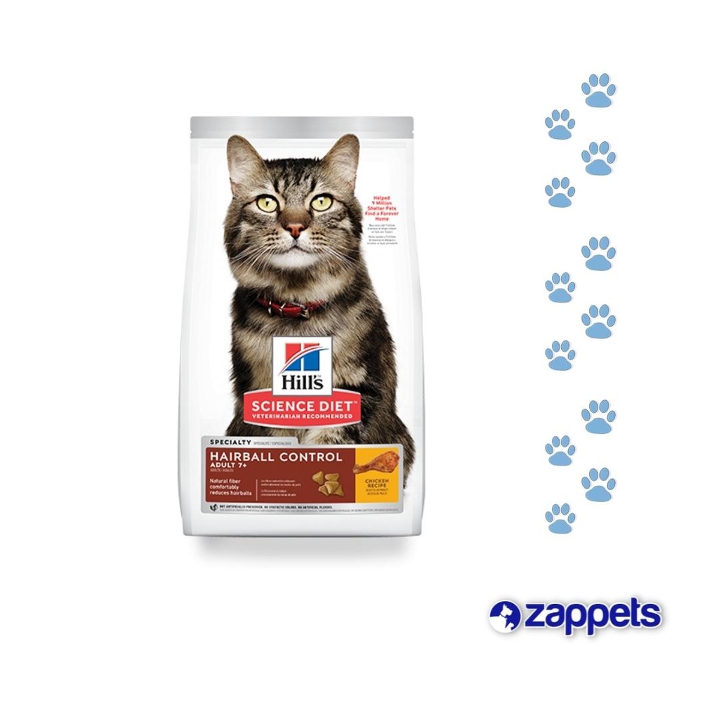 ALIMENTO PARA GATO HILLS ADULTOS 7+ HAIRBALL CONTROL 3.5LB