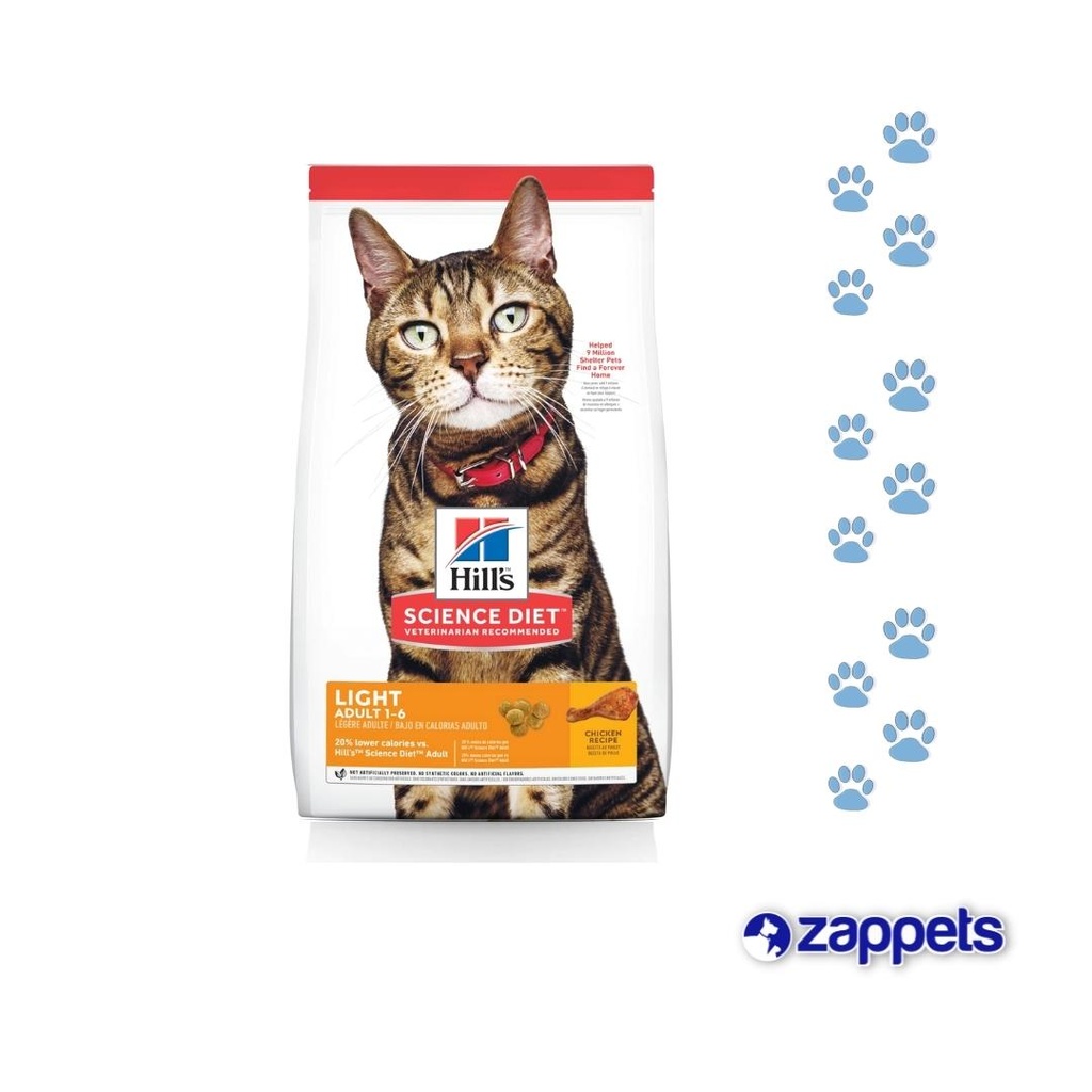 ALIMENTO PARA GATO HILLS ADULTOS LIGHT 7LB
