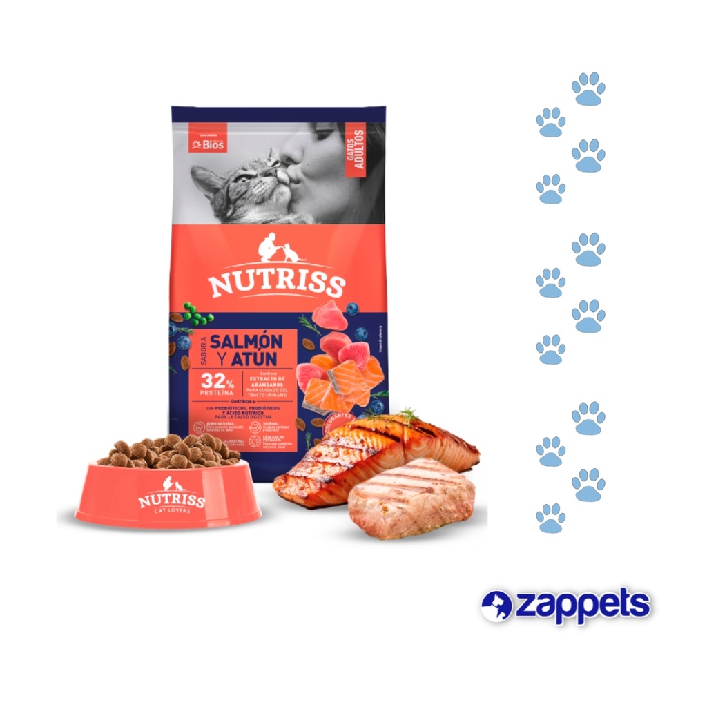 ALIMENTO PARA GATO NUTRISS ADULTO SALMON Y ATUN 1KG