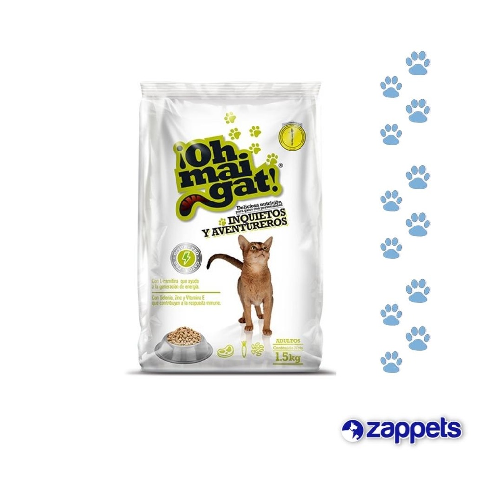 ALIMENTO PARA GATO OH MAI GAT ADULTOS INQUIETOS 1.5KG