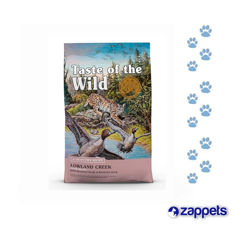 ALIMENTO PARA GATO TASTE OF THE WILD LOWLAND CREEK CODORNIZ Y PATO 14LB
