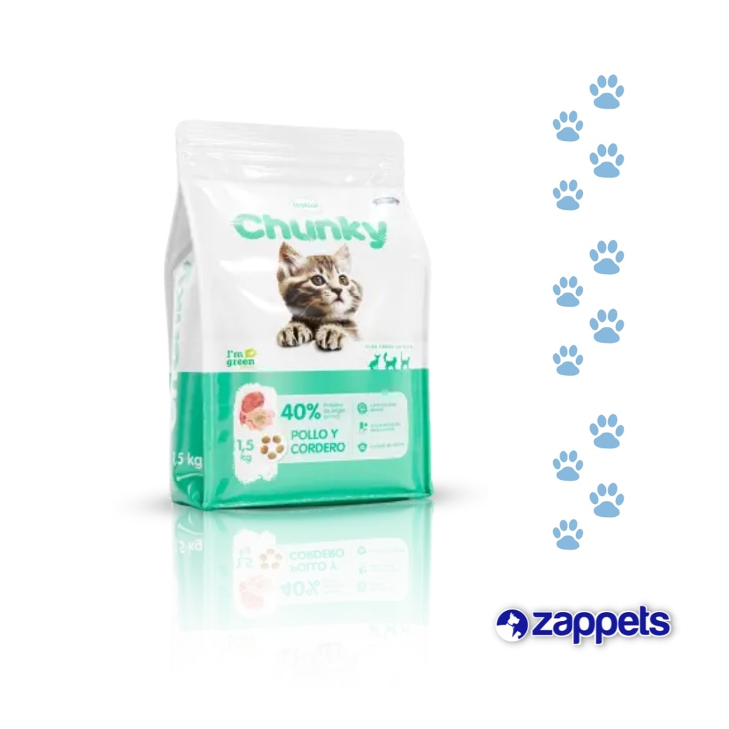 ALIMENTO PARA GATOS CHUNKY GATICOS POLLO Y CORDERO 500GR