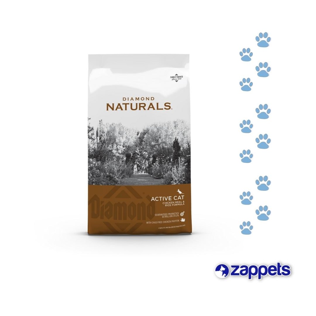 ALIMENTO PARA GATOS DIAMOND NATURALS ACTIVE CAT 18LB